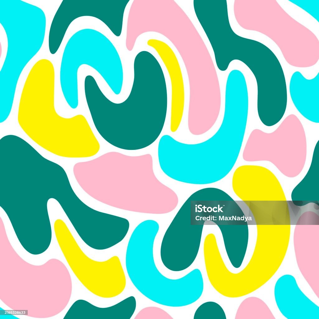 Smoothshapes Pattern Simple Abstract Vector Seamless Pattern Multicolored Smooth Rounded ...