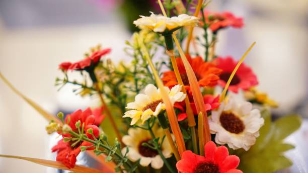 istock Colorful Flower Arrangement in a White Setting 2165328669