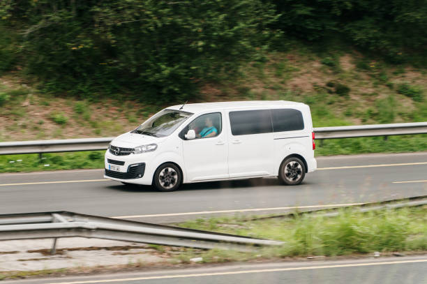 Torrelavega, Spain - 1 August, 2024: An Opel Zafira on a highway