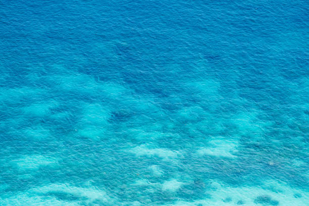 Abstract beautiful ripple wave and clear turquoise water surface. Turquoise or blue water wave for background and abstract. Real ocean photo.