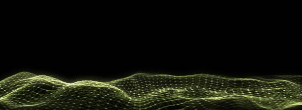 istock Digital technology wave. Dark cyberspace with motion dots and lines. Futuristic digital background. Big data analytics. 3d rendering. 2165338304