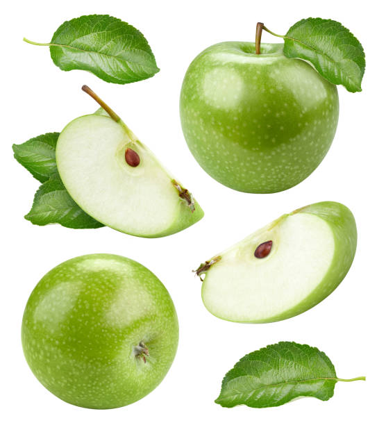 istock Green apple isolated on white background 2165338711