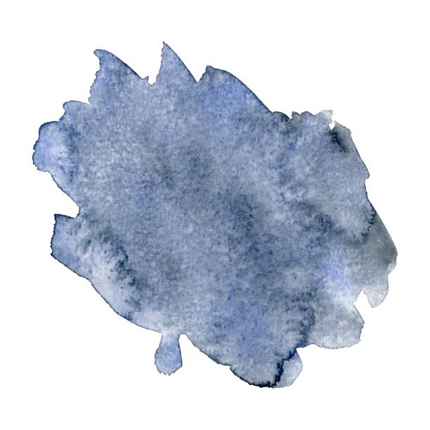 istock Watercolor Abstract dark blue splash on white background. Indigo splash on the paper. Hand drawn Illustration perfect for card, invitation and more. 2165346278