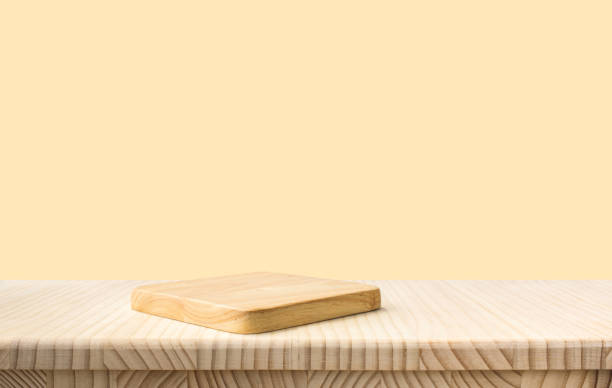 istock Chopping board on endgrain wood table or kitchen counter bar 2165346596
