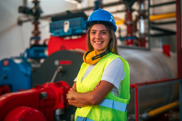 istock Female engineer working at factory 2165353029