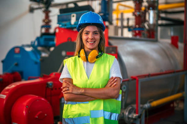 istock Female engineer working at factory 2165353063