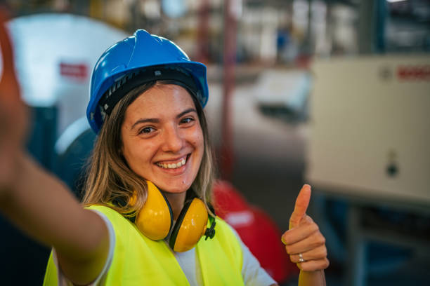 istock Female engineer working at factory 2165353215