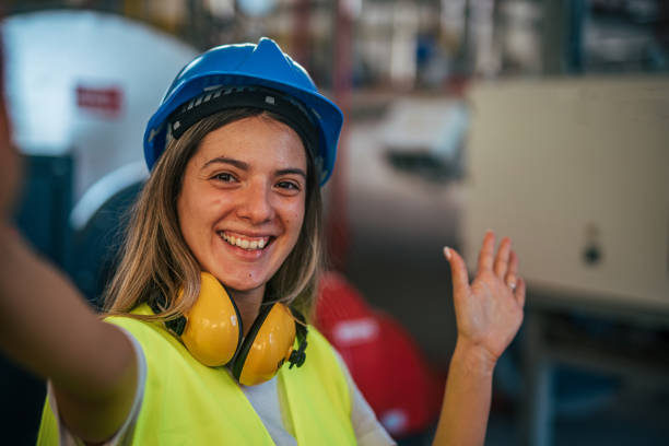 istock Female engineer working at factory 2165353572