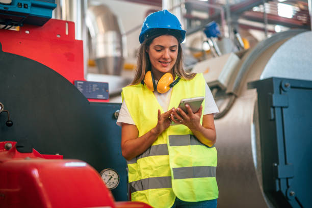 istock Female engineer working at factory 2165354654