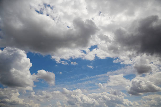 Gap in the clouds with blue sky, blue sky seen through the clouds