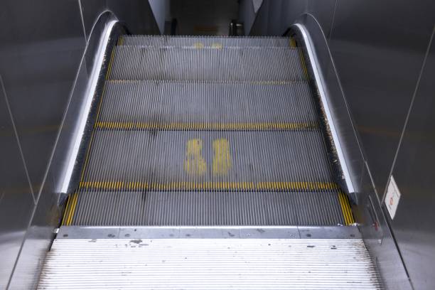 metro station escalators - public transportationsubway station escalators.