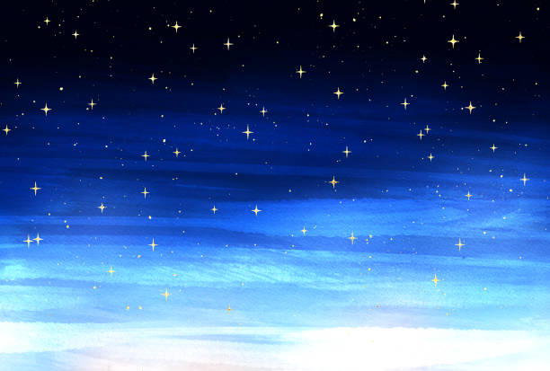 istock Beautiful night sky watercolor style illustration 2165360187