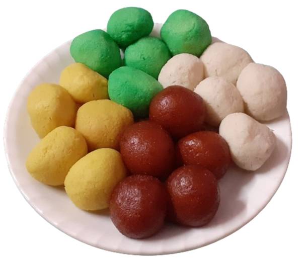 istock Popular Indian sweets in a plate Isolated on White Background 2165369764