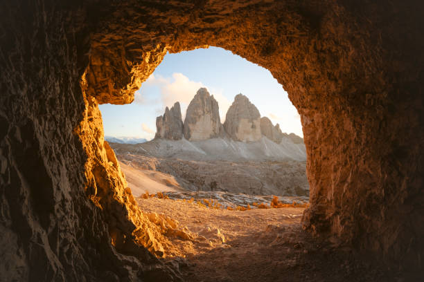 istock View from the cave on Tre Cime Di Lavaredo peaks 2165372984