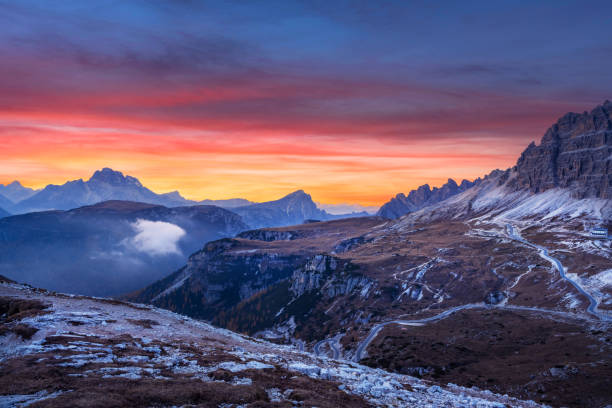 istock Dramatic evening landscape in Italian Dolomite Alps 2165373978