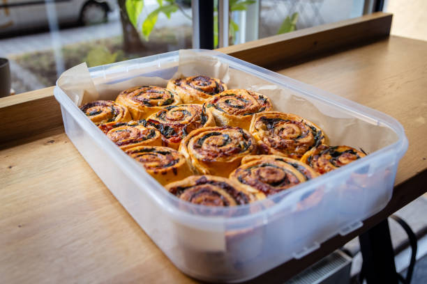 Baked vegetable pastry.
