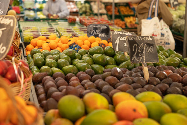 istock Avocados, mangos  and other fruits. 2165376643