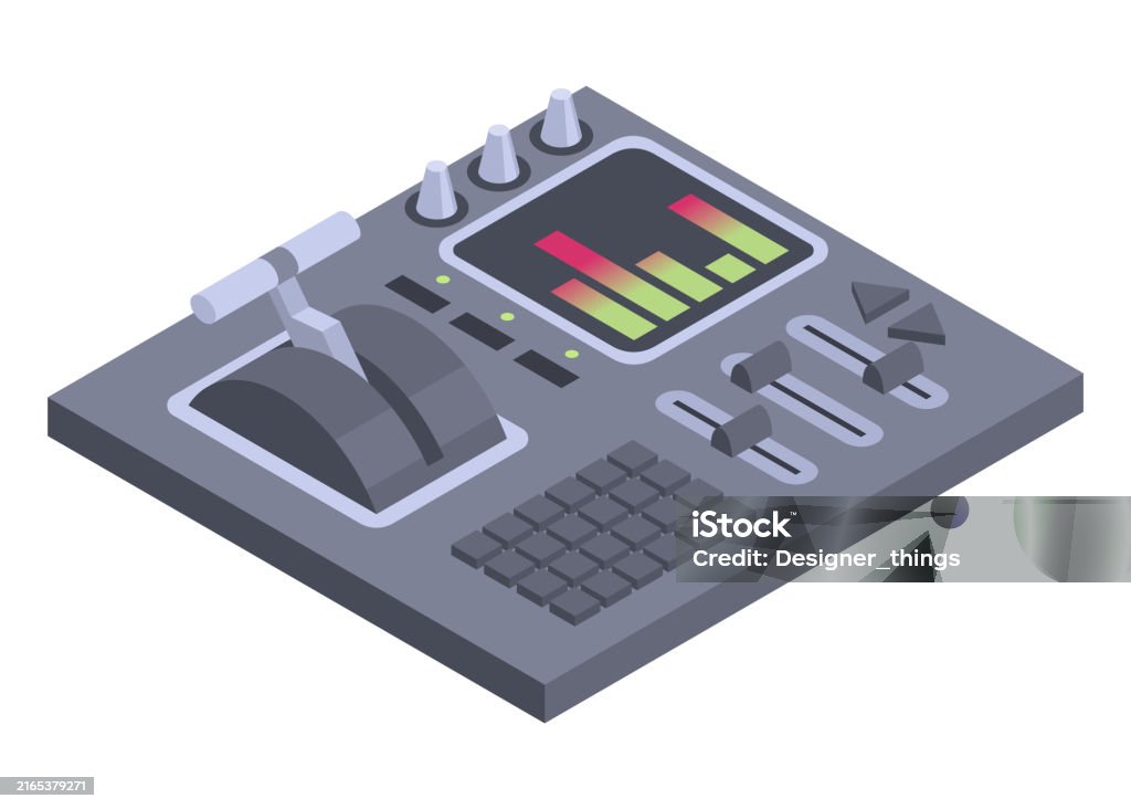 Control Panel Slider Isometric Control Panel Spaceship With Slider Controllers Buttons 3d ...