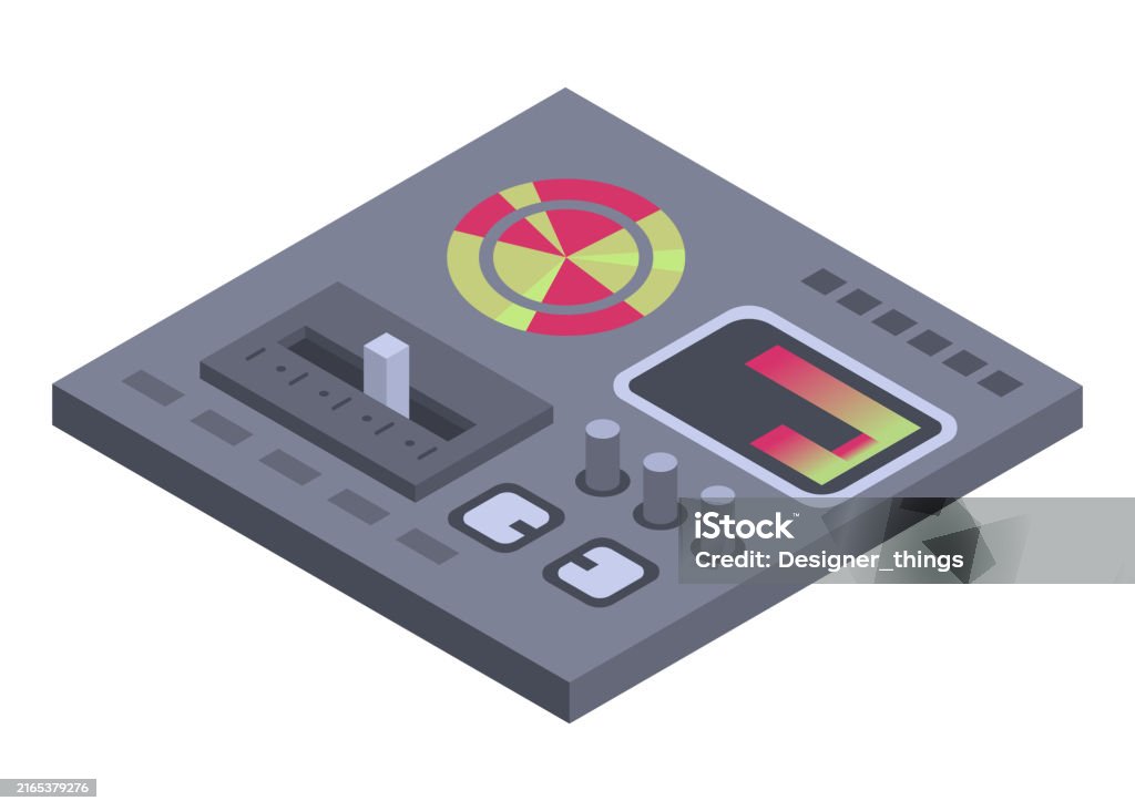 Control Panel Slider Isometric Control Panel Spaceship With Slider Controllers Buttons 3d ...