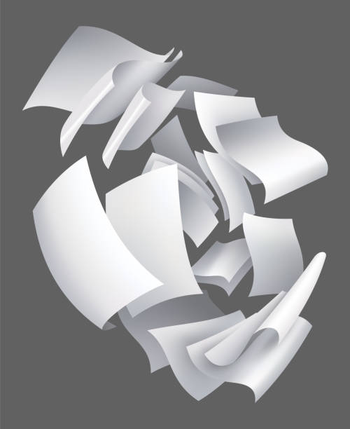 istock Realistic falling paper sheets. Set of flying curved leaves of paper. Vector loose soar of notes with curled edges. Fly scattered notes, empty chaotic paperwork 2165379418
