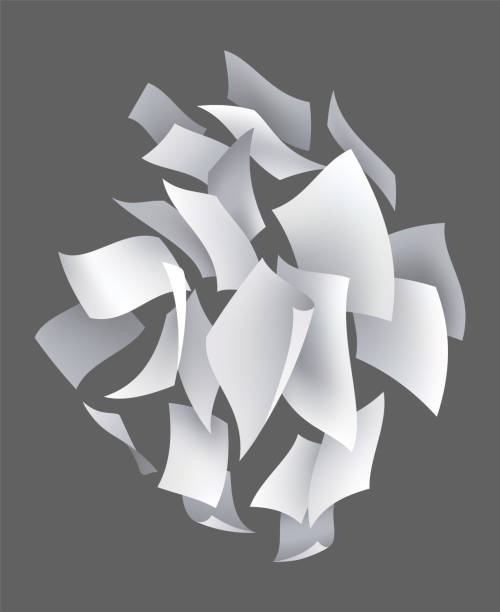 istock Realistic falling paper sheets. Set of flying curved leaves of paper. Vector loose soar of notes with curled edges. Fly scattered notes, empty chaotic paperwork 2165379420