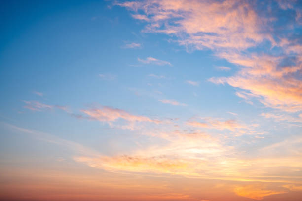 istock Beautiful , luxury soft gradient orange gold clouds and sunlight on the blue sky perfect for the background, take in everning,Twilight, Large size, high definition landscape photo 2165380545