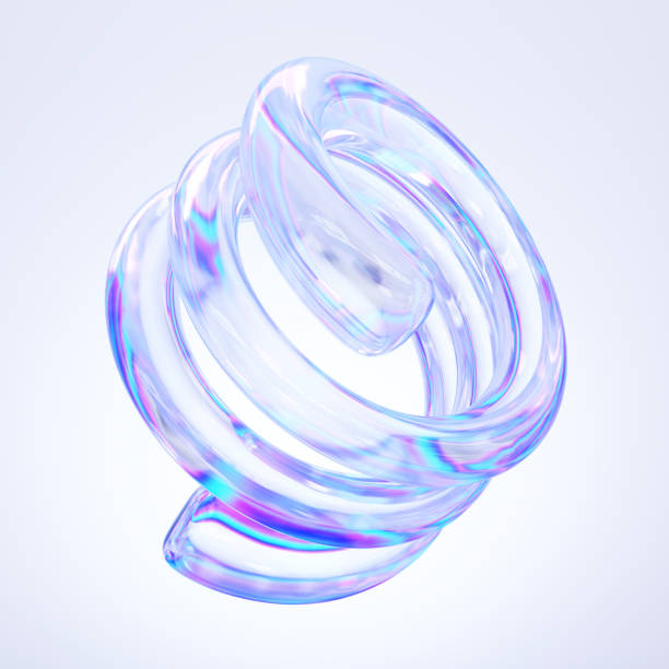 istock Glass shape with colorful reflections background. 2165380913