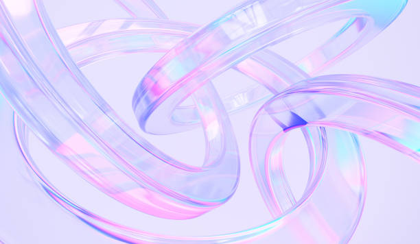istock Glass shapes with colorful reflections composition. 3d rendering illustration. 2165380922