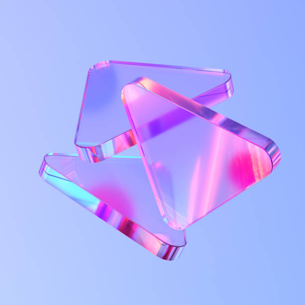 istock Glass triangle shapes with colorful reflections composition. 2165381039