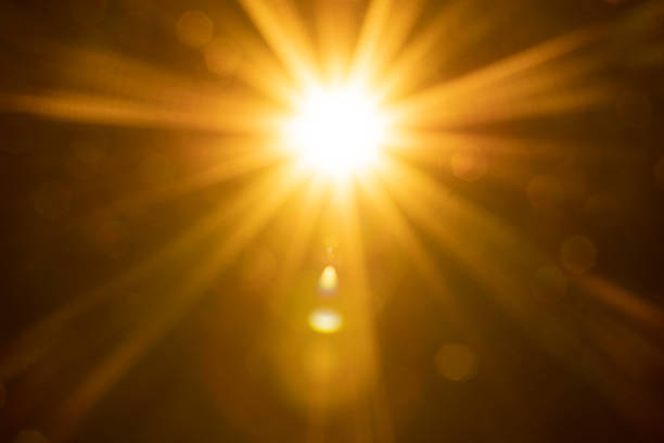 Sun flare on the black background