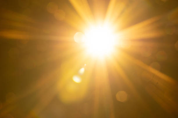 Sun flare on the black background