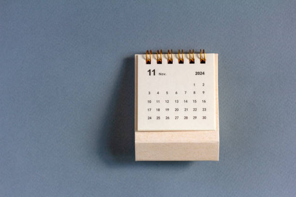 istock Hello November. Desk calendar for planning November 2024. 2165387724