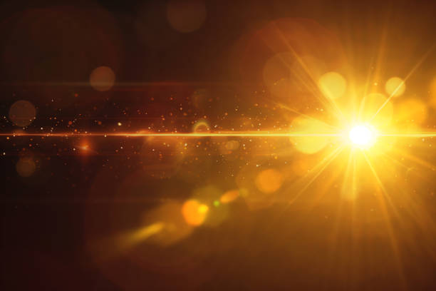 istock Abstract Natural Sun flare on the black 2165387778