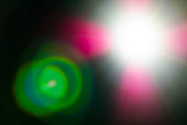 Sun flare on the black background