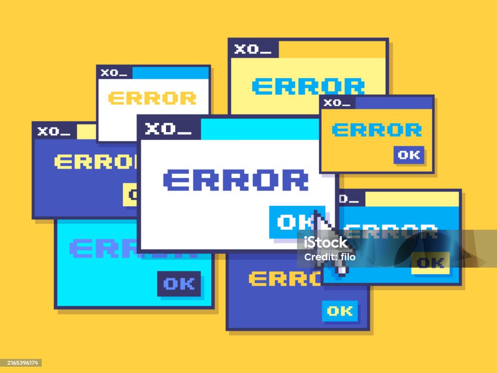 Alert Warning Error Mistake Problem Warning Notification Windows Stock ...