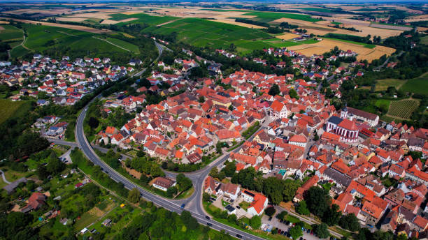 istock Aerial view around the old town of Dettelbach 2165397784