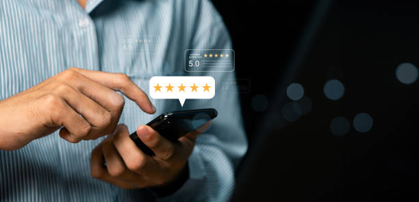 istock Customer review satisfaction feedback survey concept, User give rating to service experience on online application, Customer services best excellent business rating experience. 2165398779