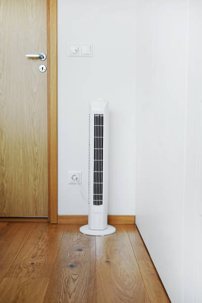 istock White tower fan in a modern interior 2165402404