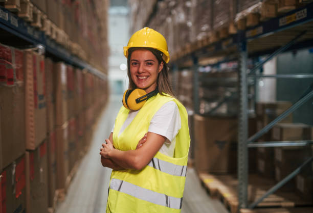 istock portrait of female  Warehouse Worker 2165405909