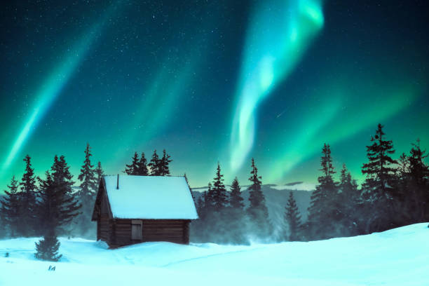 istock Fantastic landscape with northen light 2165411194