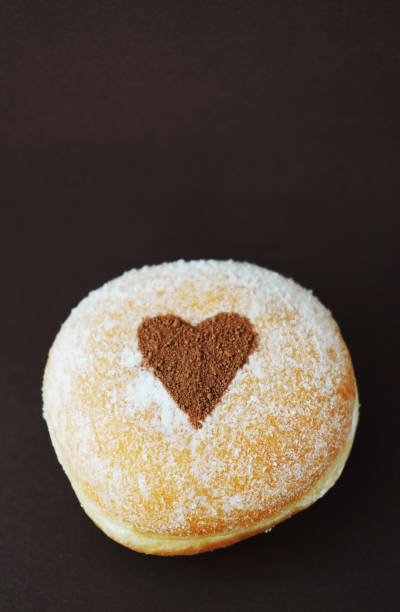 istock Fluffy donut with chocolate heart 2165412711