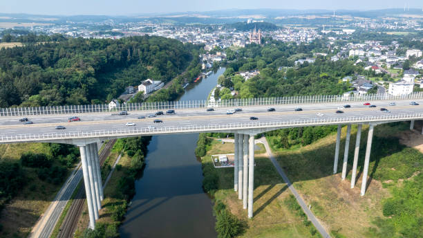istock Highway bridge - aerial view 2165415588