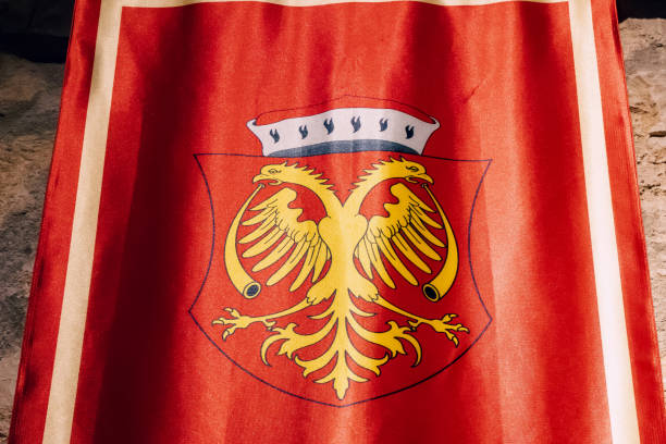 Serbian royal heraldic eagle emblem, featuring a crown and double-headed design, proudly displayed as a national symbol