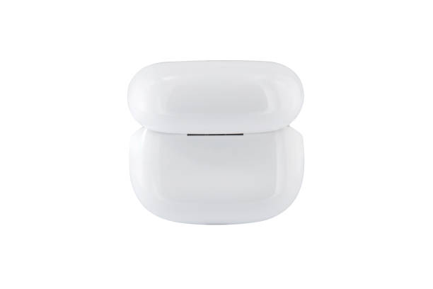 istock Modern wireless earbuds headphones isolated on white background 2165419508