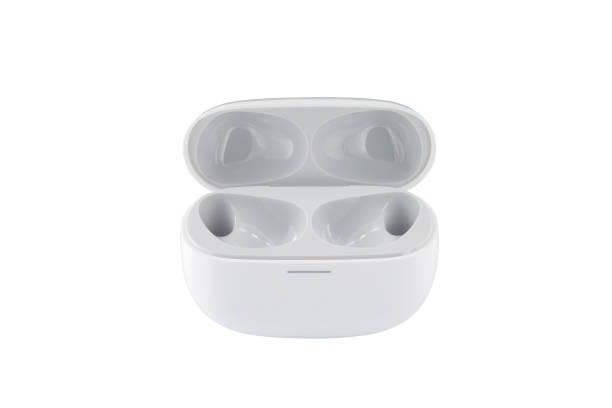 istock Modern wireless earbuds headphones isolated on white background 2165419513