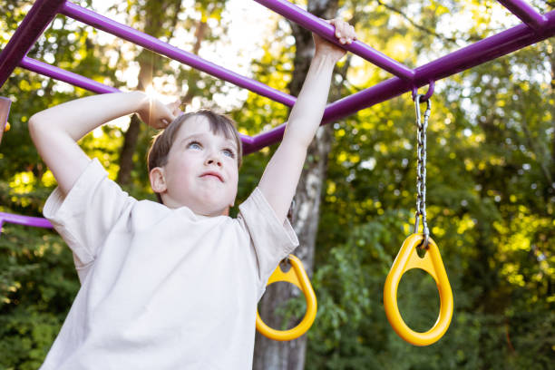 Steel gymnastic rings for outdoors sport area