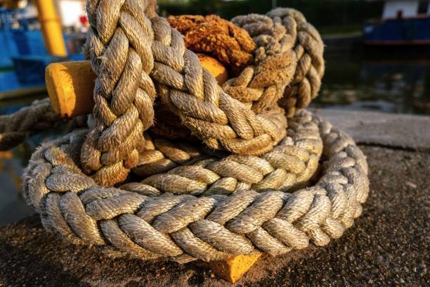 istock thick rope used for mooring at marina 2165421229