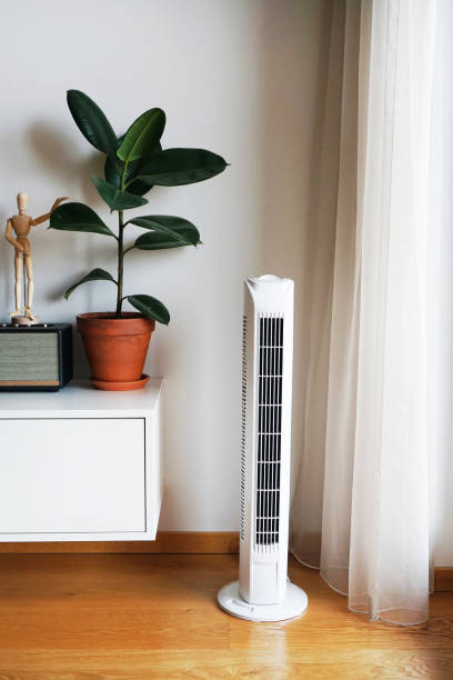 istock White tower fan in a modern interior 2165422564
