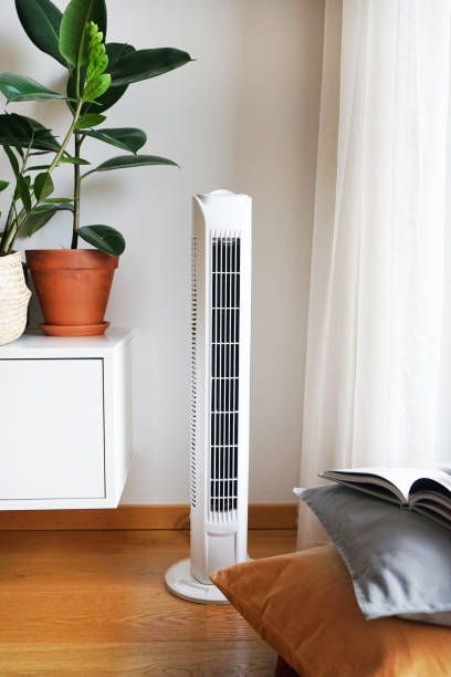 istock White tower fan in a modern interior 2165422566