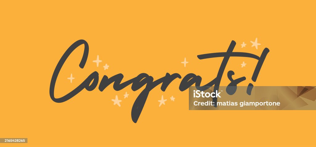 Congrat Sign Hand Congrats Banner In Hand Drawn Style Calligraphy Congratulations Card ...